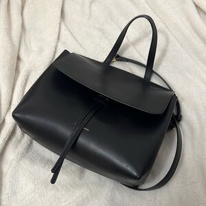 Mansur Gavriel Lady bag in black leather red interior